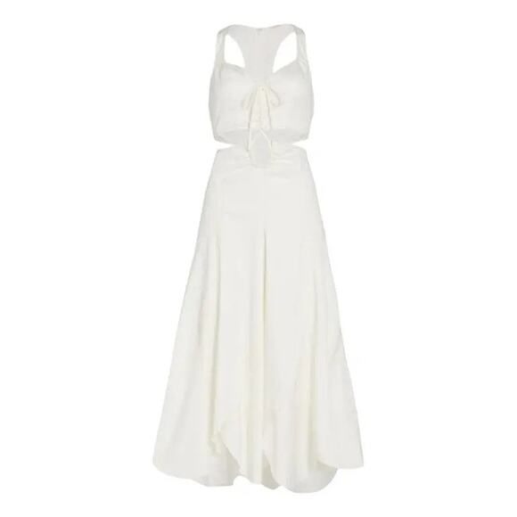 Cult Gaia Calia Cut-Out Lace-up A-Line Dress - 2 Off White